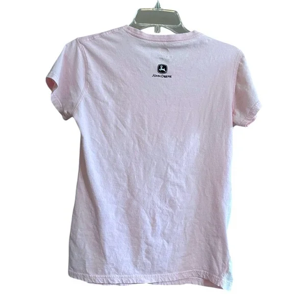 John Deere Womens Pink Horse Graphic T-Shirt Medium Cotton Short Sleeve Tee - Picture 2 of 6